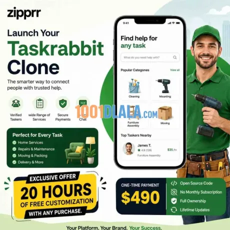 Provider-Ready TaskRabbit Clone From $490 - Powered by Zipprr